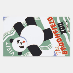 Vintage Brookfield Zoo Panda WPA Stickers