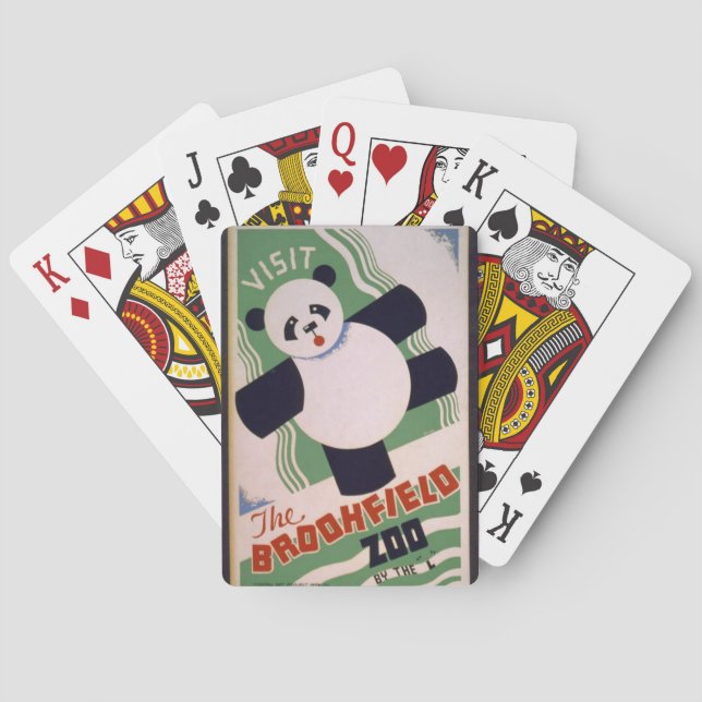 "Vintage Brookfield Zoo WPA art"  Playing Cards (Back)