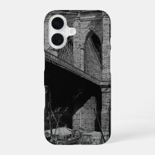 Vintage Brooklyn Bridge at Night iPhone 16 Case