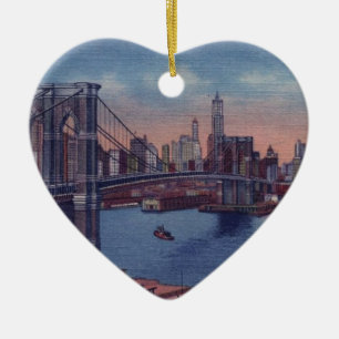 Vintage Brooklyn Bridge Ceramic Ornament
