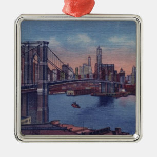Vintage Brooklyn Bridge Metal Ornament