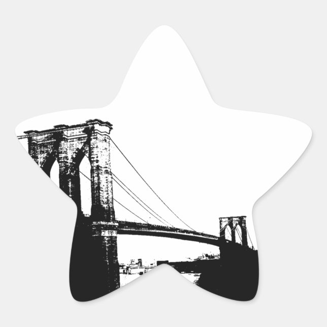 Vintage Brooklyn Bridge Star Sticker (Front)