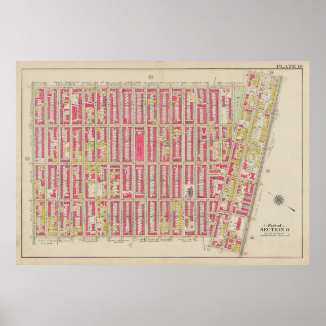 Vintage Brooklyn Map | George Washington Bromley Poster (Front)