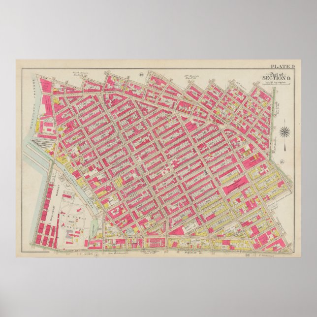 Vintage Brooklyn Map | George Washington Bromley Poster (Front)