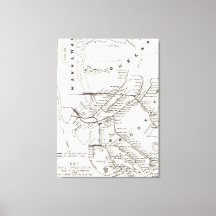 Vintage Brooklyn NY Transit System Map (1912) Canvas Print