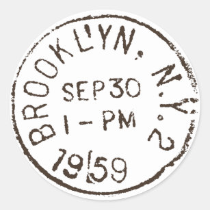 vintage brooklyn nyc new york city trendy postage classic round sticker