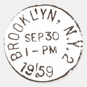 vintage brooklyn nyc new york city trendy postage classic round sticker