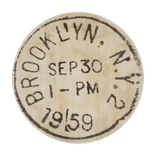 vintage brooklyn nyc new york city trendy postage cutting board