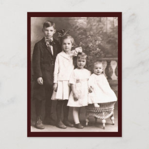 Vintage Brother & Sisters Postcard