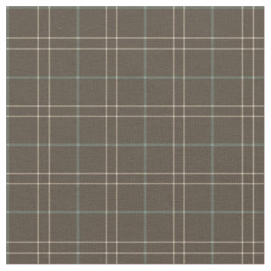 Vintage Brown and Green Plaid Fabric