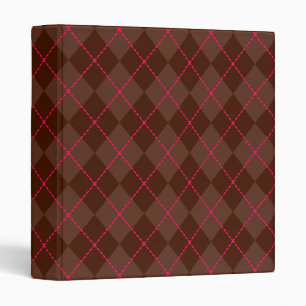 Vintage Brown Argyle Binder