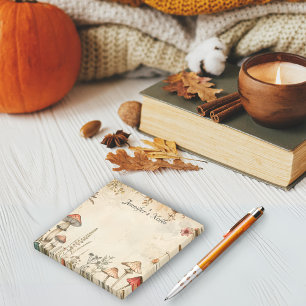 Vintage Brown Autumn theme  Mushrooms Post-it Notes