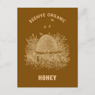 Vintage Brown Beehive  Postcard