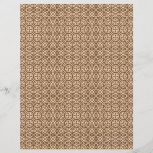 Vintage Brown Circles Scrapbook Paper Pages (Front)
