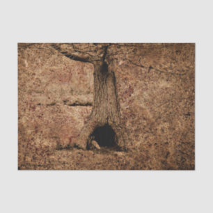 Vintage Brown Country Rustic Grunge Tree Texture Tissue Paper