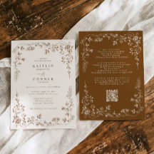 Vintage Brown & Cream French Floral Wedding