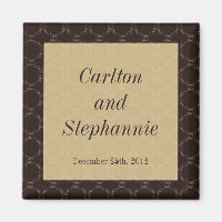 Vintage Brown/Creme Mariage Aimant Favoriser