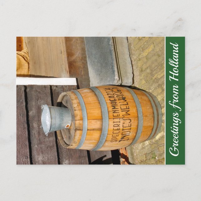 Vintage Brown Dutch Spice Warehouse Barrel Holiday (Front)