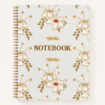 Vintage Brown Gold Floral Botanical Pattern