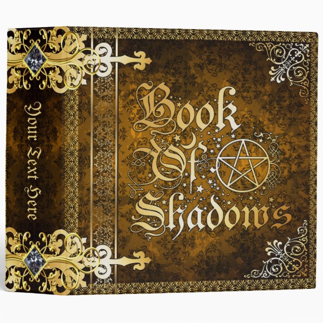 Vintage Brown Medieval Witchcraft Book Of Shadows Binder (Front/Spine)