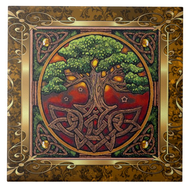 Vintage Brown Medieval Witchcraft Ritual Offering Tile (Front)