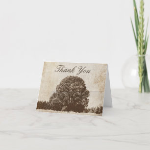 Vintage Brown Oak Tree Thank You