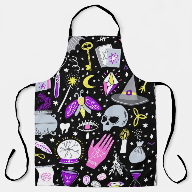 Vintage brown-orange tartan plaid. apron (Front)