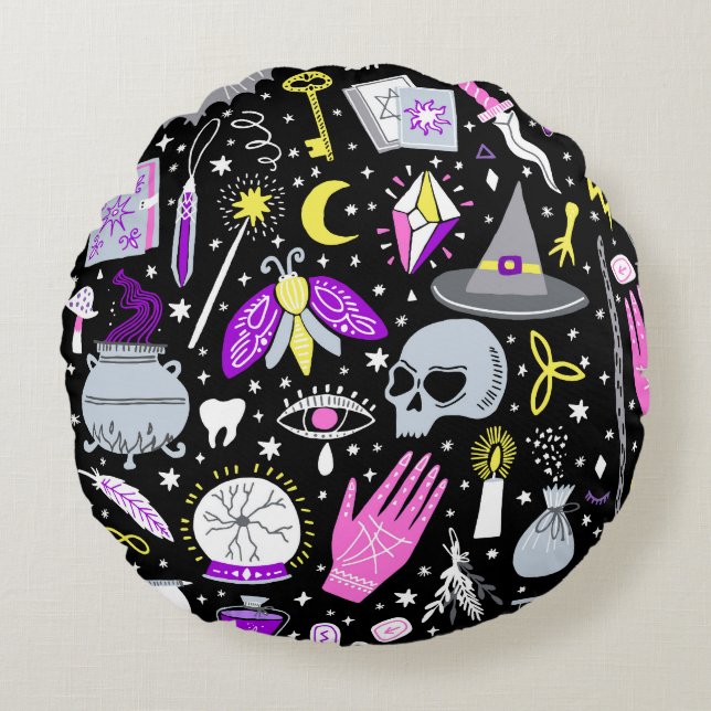 Vintage brown-orange tartan plaid. round pillow (Front)