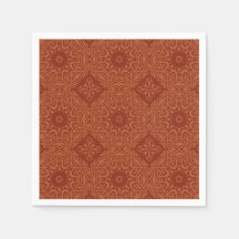 Vintage Brown Red Ornamental Pattern Party