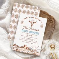 Vintage Brown Tribal Western Rodeo Baby Shower