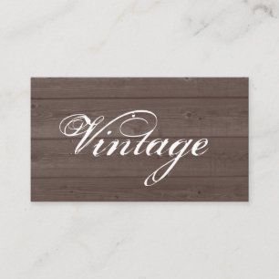 Vintage brown wood grain business card template