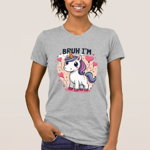 Vintage Bruh I'm 8 Unicorn Birthday Party Cute Ret T-Shirt