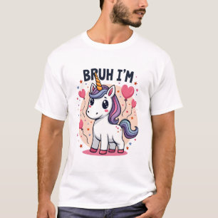 Vintage Bruh I'm 8 Unicorn Birthday Party Cute Ret T-Shirt