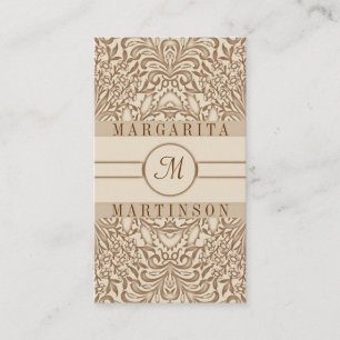 vintage brun choral chic cartes de visite