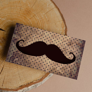 Vintage brune pois drôle Moustache