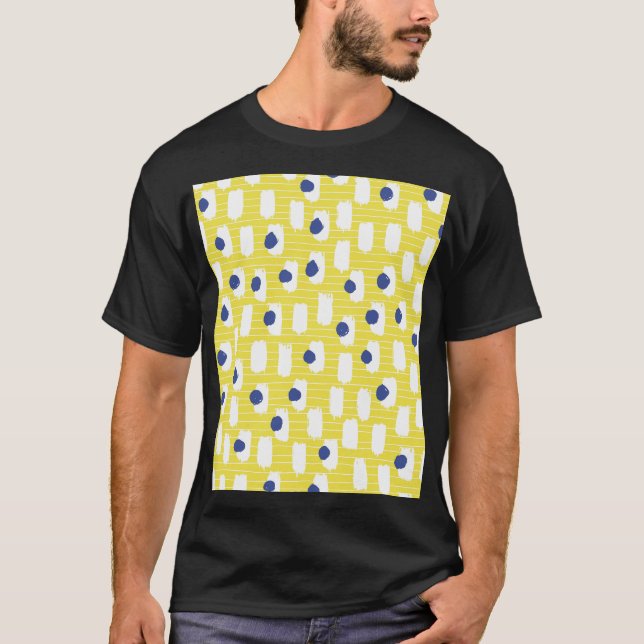 Vintage Brush Stroke Seamless Illustration T-Shirt (Front)