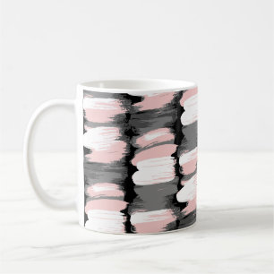 Vintage brush strokes, grey-pink decor. coffee mug