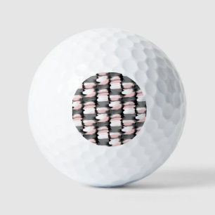 Vintage brush strokes, grey-pink decor. golf balls