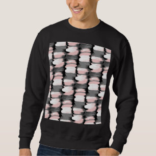 Vintage brush strokes, grey-pink decor. sweatshirt