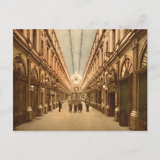 Vintage Brussels Belgium St. Hubert's Gallery Postcard (Front)