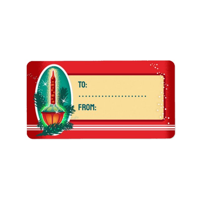 Vintage Bubble Light Christmas Gift Tags (Front)