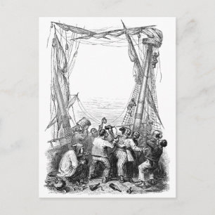 Vintage Buccaneers and a Shipwrecked Pirate Ship Postcard