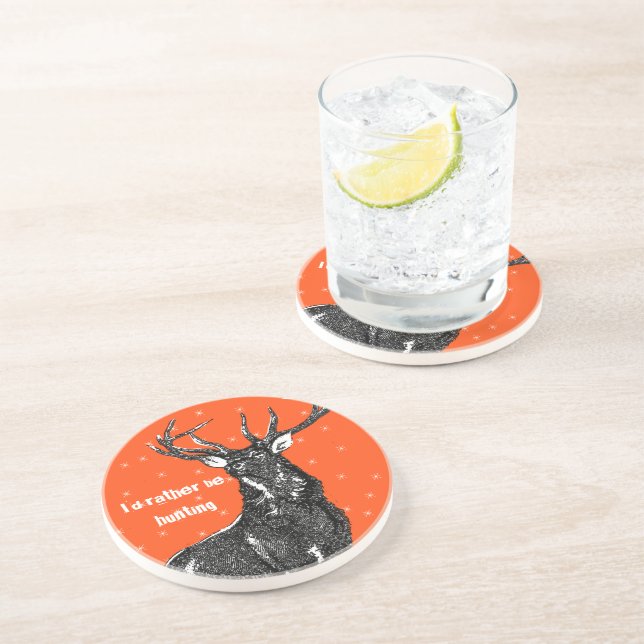 Vintage Buck Coaster I'd Rather be Hunting (Side)