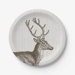 Vintage Buck Deer Paper Plates