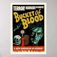 Vintage "Bucket of Blood" Spook Show Poster