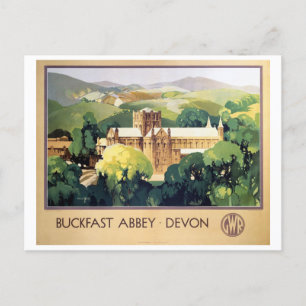 Vintage Buckfast Abbey Monastery British Railways Postcard