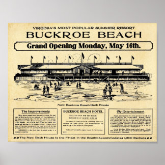 Vintage Buckroe Beach Virginia Print