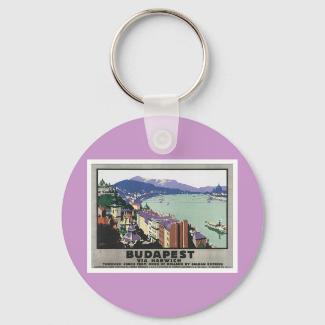 Vintage Budapest Hungary Keychain (Front)
