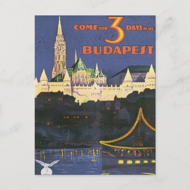 Vintage Budapest Hungary Postcard (Front)