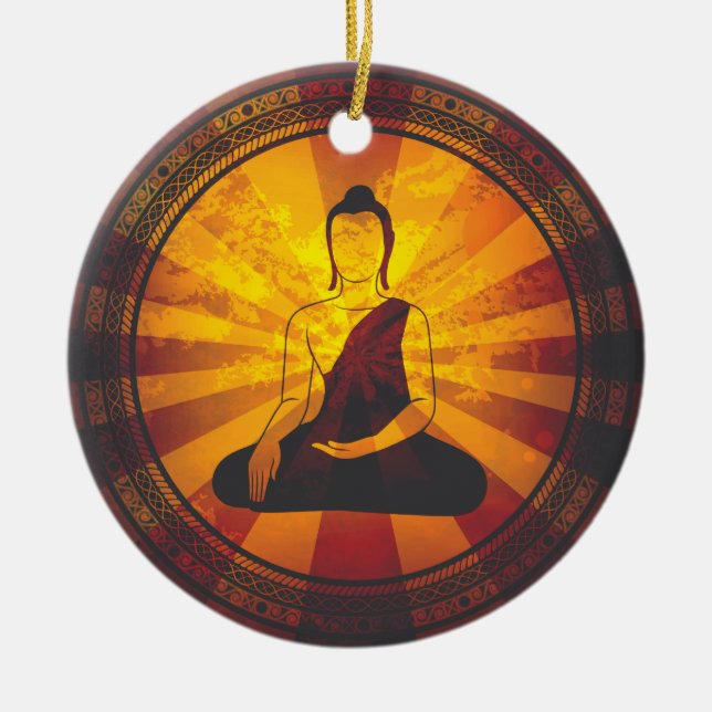 Vintage Buddha Ceramic Ornament (Front)